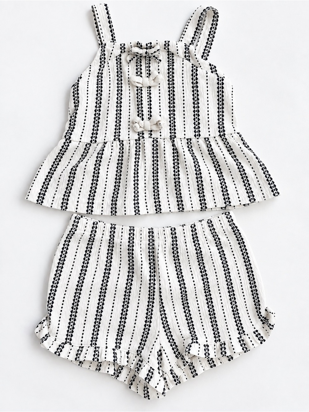 Carter's Black & White Striped Tank and Shorts Set